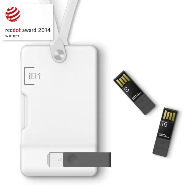 elago iD1 USB ID Card Holder reddot Design Award Winner 2014  Dark Grey USB Flash Drive Not IncludedWhite