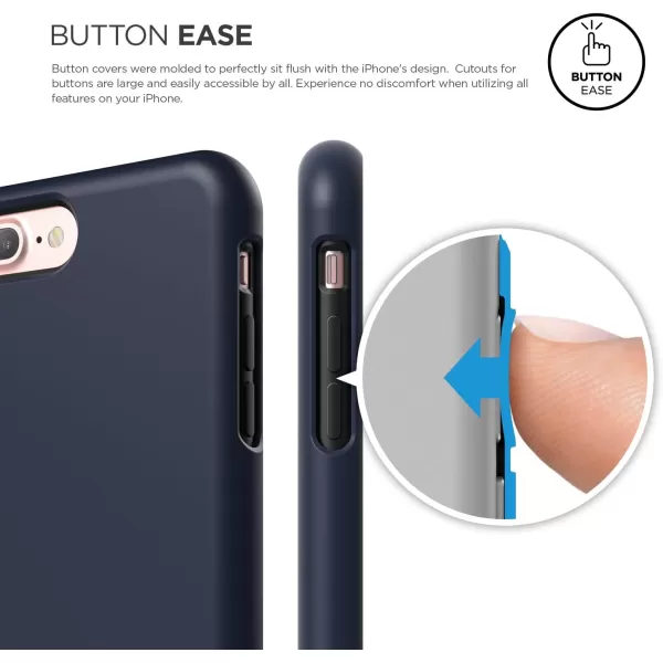 elago iPhone 7 Plus Case GlideExtreme RedBlack  MultiOption CaseMilitary Drop Test Certified  for iPhone 7 Plus Included Tempered Glass Screen ProtectorJean Indigo  Chrome Rose Gold