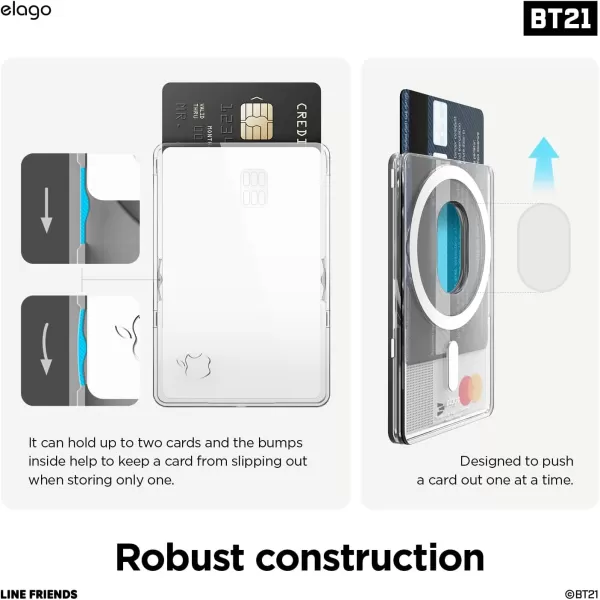 elago l BT21 RJ Food Magnetic Wallet Card Holder Compatible with MagSafe for iPhone 15 iPhone 14 iPhone 13 iPhone 12 Series  Secure Phone Wallet Scratch and Damage Protection RJBILLRJBILL