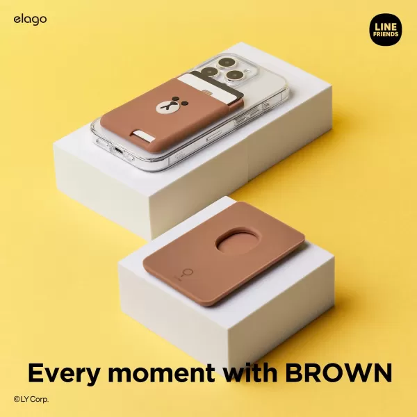 elago l LINE Friends Magnetic Wallet Card Holder 2Cards Compatible with MagSafe for iPhone 15141312 Series  Phone Wallet Long Last Silicone Scratch and Damage Protection SallyBrown