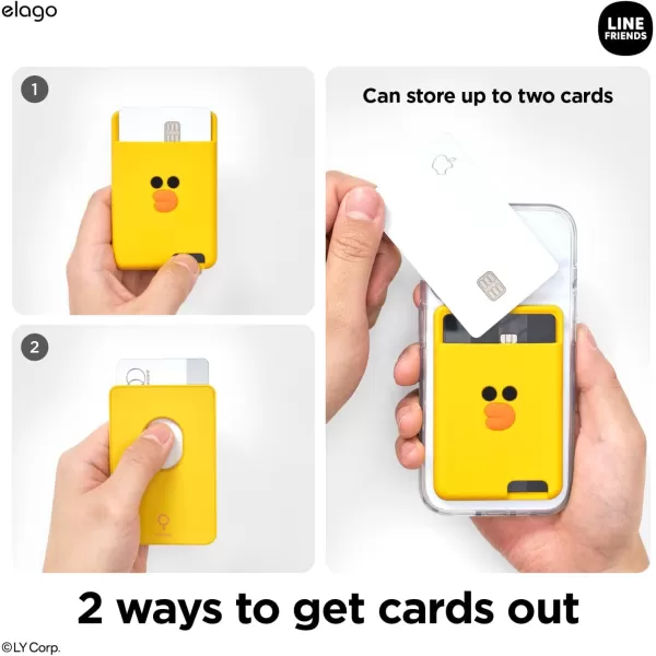 elago l LINE Friends Magnetic Wallet Card Holder 2Cards Compatible with MagSafe for iPhone 15141312 Series  Phone Wallet Long Last Silicone Scratch and Damage Protection SallySally