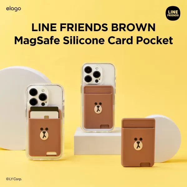 elago l LINE Friends Magnetic Wallet Card Holder 2Cards Compatible with MagSafe for iPhone 15141312 Series  Phone Wallet Long Last Silicone Scratch and Damage Protection SallyBrown