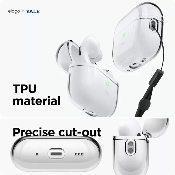 elago x Yale University Case Compatible with AirPods Pro 2nd Generation Case Clear Cover  Protective Case Cover Transparent Student ID Design Official MerchandiseYaleStudent ID