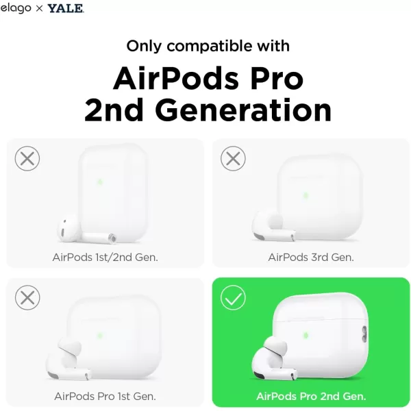 elago x Yale University Case Compatible with AirPods Pro 2nd Generation Case Clear Cover  Protective Case Cover Transparent Student ID Design Official MerchandiseYaleCollage