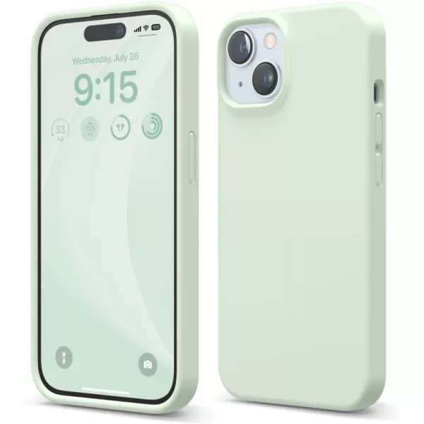 elago Compatible with iPhone 15 Case Liquid Silicone Case Full Body Protective Cover Shockproof Slim Phone Case AntiScratch Soft Microfiber Lining 61 inch PinkSoft Mint