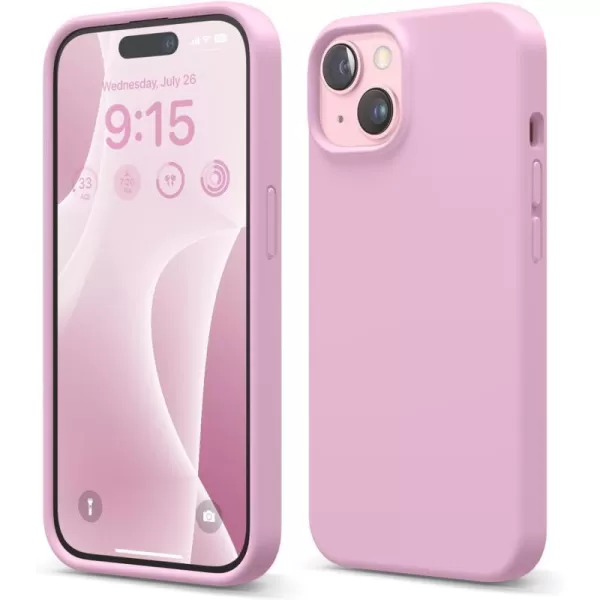 elago Compatible with iPhone 15 Case Liquid Silicone Case Full Body Protective Cover Shockproof Slim Phone Case AntiScratch Soft Microfiber Lining 61 inch PinkHot Pink