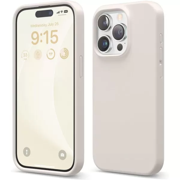 elago Compatible with iPhone 15 Pro Case Liquid Silicone Case Full Body Protective Cover Shockproof Slim Phone Case AntiScratch Soft Microfiber Lining 61 inch SunshineStone