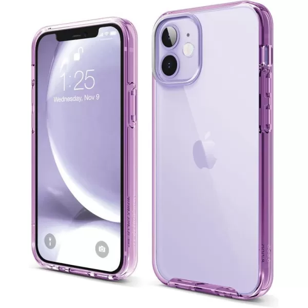 elago Hybrid Clear Case Compatible with iPhone 15 Case 61 Military Grade Drop Protection PC  TPU Hybrid Technology Reduced Yellowing Crystal Clear Full Body Protection TransparentLavender