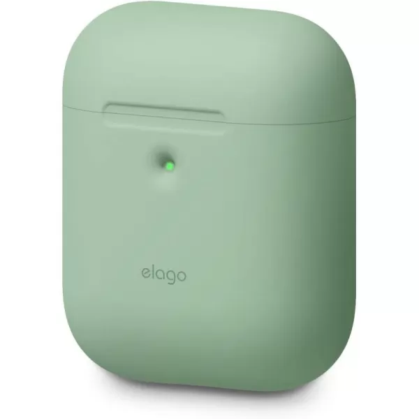 elago Silicone Protective Case Compatible with Apple AirPods 2 Wireless Charging Case Front LED Visible AntiSlip Coating Inside Patent Registered Neon YellowPastel Green