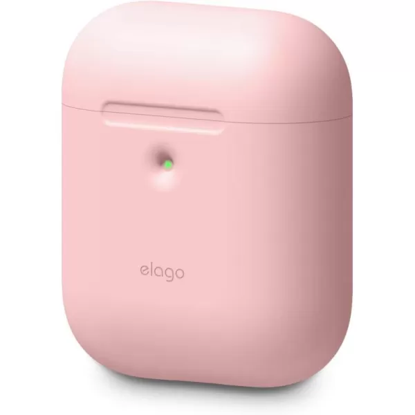 elago Silicone Protective Case Compatible with Apple AirPods 2 Wireless Charging Case Front LED Visible AntiSlip Coating Inside Patent Registered Neon YellowLovely Pink