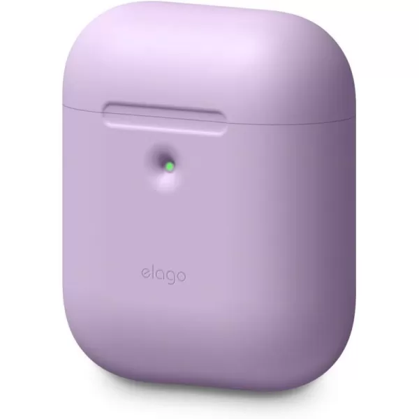 elago Silicone Protective Case Compatible with Apple AirPods 2 Wireless Charging Case Front LED Visible AntiSlip Coating Inside Patent Registered Neon YellowLavender