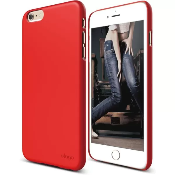 elago Slimfit2 Case for The iPhone 66S Plus 55inch  HD Professional Screen Film Included  Full Retail Packaging Soft Feel Jean IndigoSoft feel Extreme Red