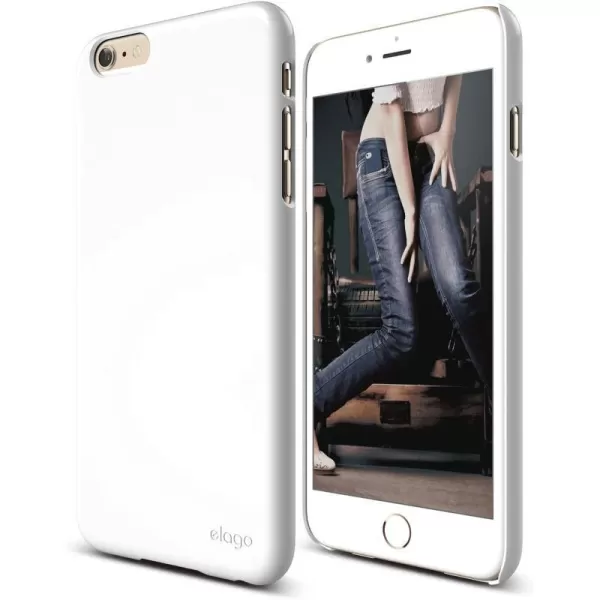 elago Slimfit2 Case for The iPhone 66S Plus 55inch  HD Professional Screen Film Included  Full Retail Packaging Soft Feel Jean IndigoWhite