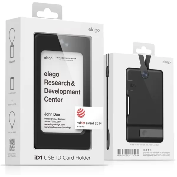 elago iD1 USB ID Card Holder reddot Design Award Winner 2014  Dark Grey USB Flash Drive Not IncludedBlack