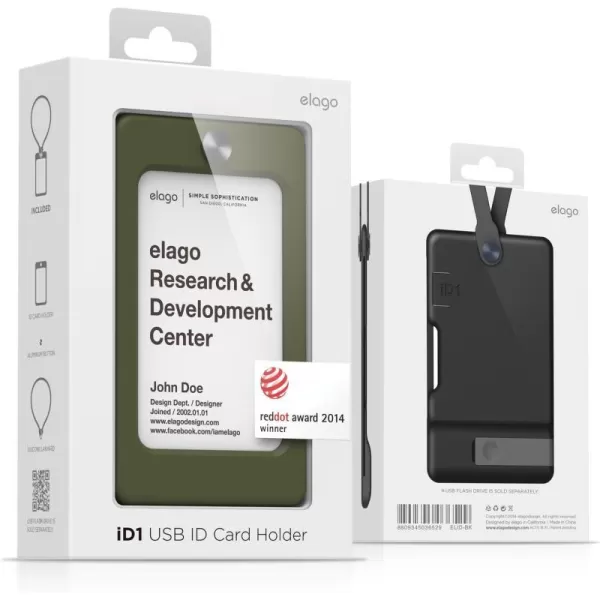 elago iD1 USB ID Card Holder reddot Design Award Winner 2014  Dark Grey USB Flash Drive Not IncludedCamo Green