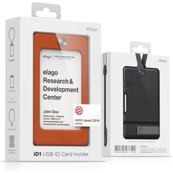 elago iD1 USB ID Card Holder reddot Design Award Winner 2014  Dark Grey USB Flash Drive Not IncludedOrange