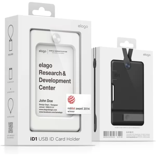 elago iD1 USB ID Card Holder reddot Design Award Winner 2014  Dark Grey USB Flash Drive Not IncludedWhite