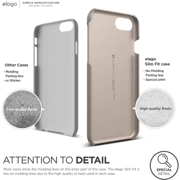 elago Slim Fit 2 Case Designed for iPhone SE 2020  iPhone 8  iPhone 7 Champagne Gold