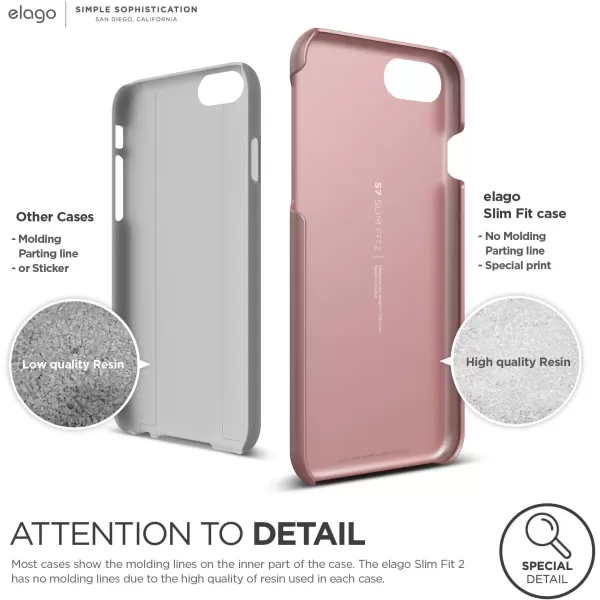 elago Slim Fit 2 Case Designed for iPhone SE 2020  iPhone 8  iPhone 7 Rose Gold