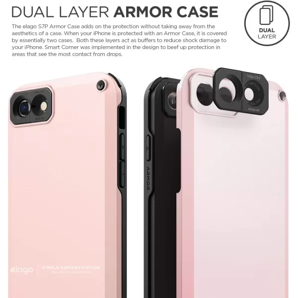 elago iPhone 8  iPhone 7 Case ArmorLovely Pink  Military Drop Test CertifiedSecret PocketAntiShock