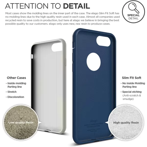 elago iPhone 8  iPhone 7 Case Slim Fit SoftJean Indigo  Robust TPUMinimalisticTrue Fit