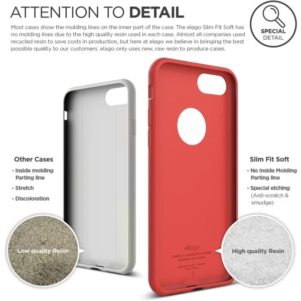 elago iPhone 8  iPhone 7 Case Slim Fit SoftRed  Robust TPULightMinimalisticTrue Fit