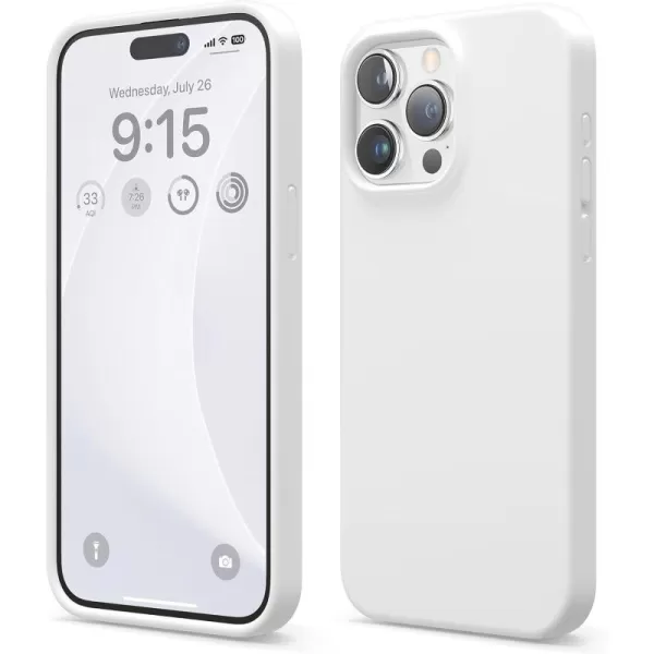 elago Compatible with iPhone 15 Pro Max Case Liquid Silicone Case Full Body Protective Cover Shockproof Slim Phone Case AntiScratch Soft Microfiber Lining 67 inch Ocean BlueWhite