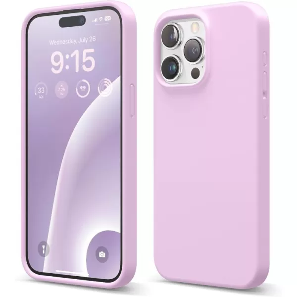 elago Compatible with iPhone 15 Pro Max Case Liquid Silicone Case Full Body Protective Cover Shockproof Slim Phone Case AntiScratch Soft Microfiber Lining 67 inch Ocean BlueLight Lilac