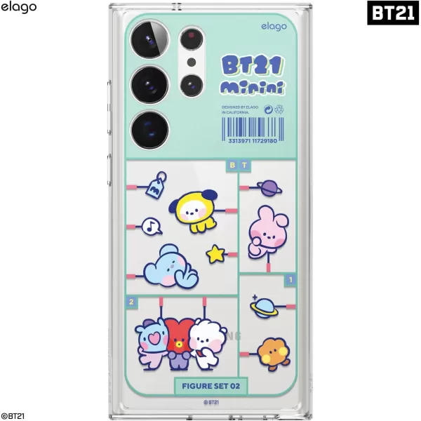 elago  BT21 minini Compatible with Samsung Galaxy S23 Ultra Silicone Case Precise Camera Cutouts Drop Protection Shockproof Protective Cover 68 inch Mint Official MerchandiseMint Toy