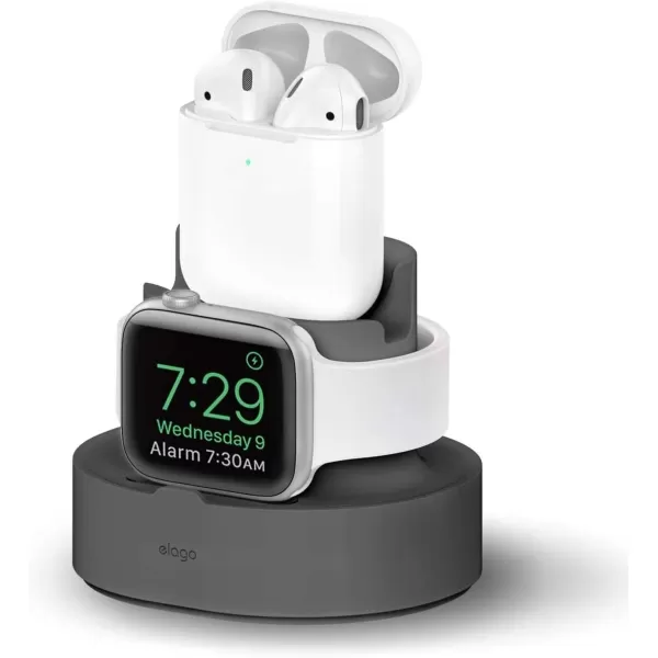 elago 2 in 1 Charging Station for Apple Products Compatible with AirPods 21 Apple Watch Series 9876SE54321SE iPhone 11 and All iPhone Models Original Cables Required Dark GreyDark Grey