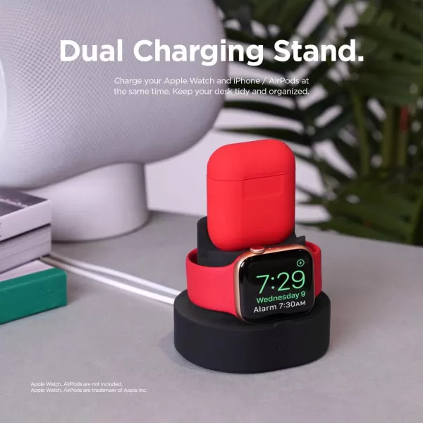 elago 2 in 1 Charging Station for Apple Products Compatible with AirPods 21 Apple Watch Series 9876SE54321SE iPhone 11 and All iPhone Models Original Cables Required Dark GreyBlack