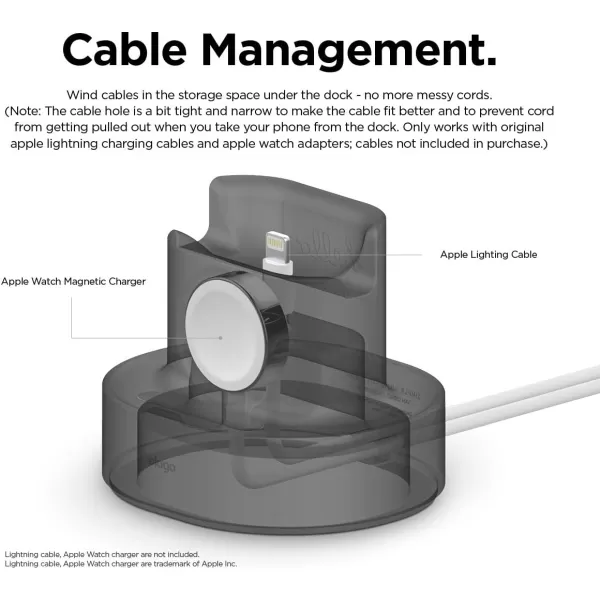 elago 2 in 1 Charging Station for Apple Products Compatible with AirPods 21 Apple Watch Series 9876SE54321SE iPhone 11 and All iPhone Models Original Cables Required Dark GreyDark Grey