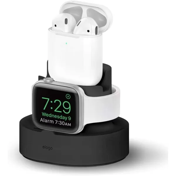 elago 2 in 1 Charging Station for Apple Products Compatible with AirPods 21 Apple Watch Series 9876SE54321SE iPhone 11 and All iPhone Models Original Cables Required Dark GreyBlack