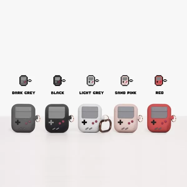 elago AW5 Compatible with AirPods Case 1 amp 2 Classic Game Player Design Case with Keychain Durable Silicone Construction Light Grey US Patent RegisteredSand Pink