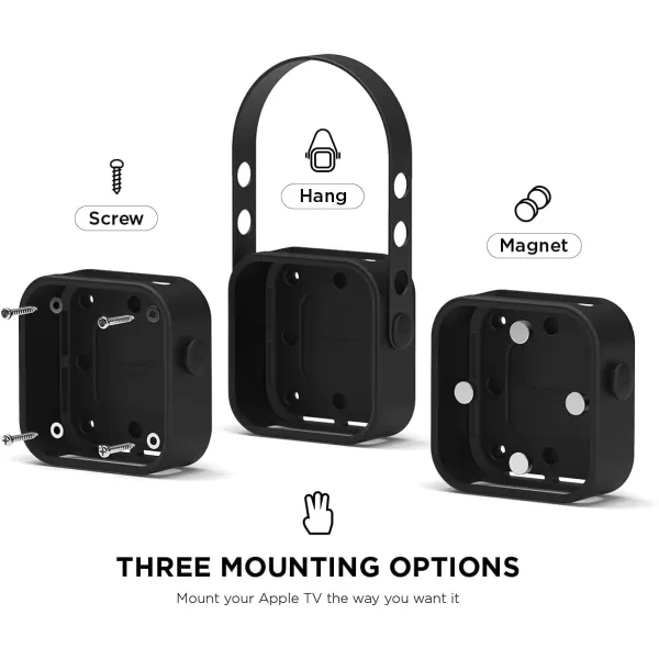 elago Apple TV Mount  3 Mount Options Magnet Hang Screw Compatible with Apple TV 4K 2021  HD and All Models Prevents overheatingelago Apple TV Mount  3 Mount Options Magnet Hang Screw Compatible with Apple TV 4K 2021  HD and All Models Prevents overheating