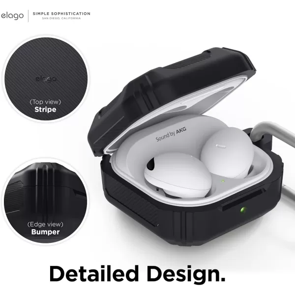 elago Armor Case Compatible with Samsung Galaxy Buds FE Case 2023  Galaxy Buds 2 Pro Case 2022  Galaxy Buds 2 Case 2021  Galaxy Buds Pro Case 2021  Galaxy Buds Live Case 2020 BlackBlack