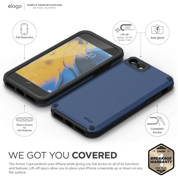 elago Armor Case Designed for iPhone SE 2020  iPhone 8  iPhone 7  Military Drop Test Certified Jean Indigo