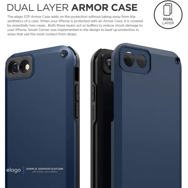 elago Armor Case Designed for iPhone SE 2020  iPhone 8  iPhone 7  Military Drop Test Certified Jean Indigo