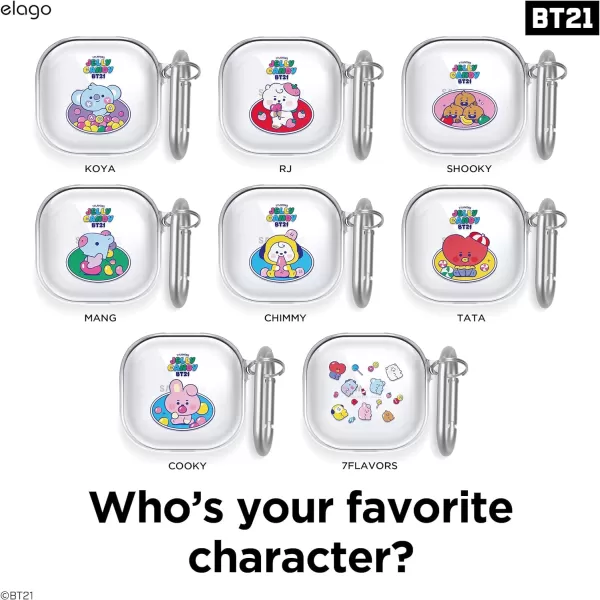 elago BT21 Case Compatible with Samsung Galaxy Buds 2 Pro Case 2022  Galaxy Buds 2 Case 2021  Galaxy Buds Pro Case 2021  Galaxy Buds Live Case 2020 Official Merchandise CHIMMY7 FLAVORS