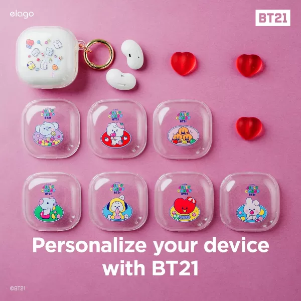 elago BT21 Case Compatible with Samsung Galaxy Buds 2 Pro Case 2022  Galaxy Buds 2 Case 2021  Galaxy Buds Pro Case 2021  Galaxy Buds Live Case 2020 Official Merchandise CHIMMYRJ