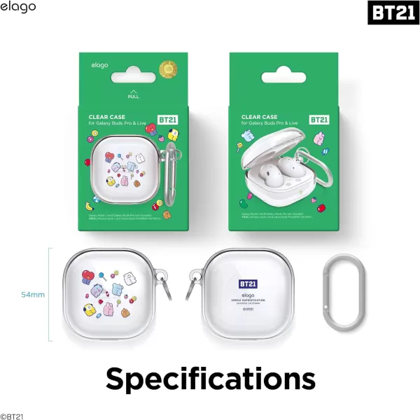 elago BT21 Case Compatible with Samsung Galaxy Buds 2 Pro Case 2022  Galaxy Buds 2 Case 2021  Galaxy Buds Pro Case 2021  Galaxy Buds Live Case 2020 Official Merchandise CHIMMY7 FLAVORS