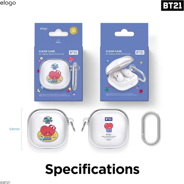 elago BT21 Case Compatible with Samsung Galaxy Buds 2 Pro Case 2022  Galaxy Buds 2 Case 2021  Galaxy Buds Pro Case 2021  Galaxy Buds Live Case 2020 Official Merchandise CHIMMYTATA