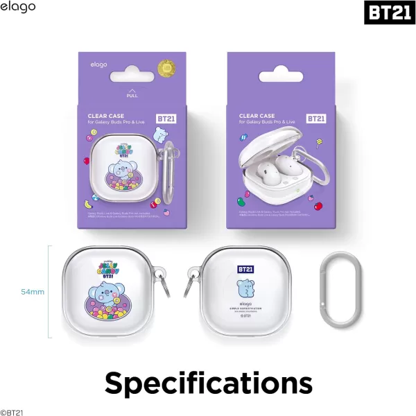 elago BT21 Case Compatible with Samsung Galaxy Buds 2 Pro Case 2022  Galaxy Buds 2 Case 2021  Galaxy Buds Pro Case 2021  Galaxy Buds Live Case 2020 Official Merchandise CHIMMYKOYA