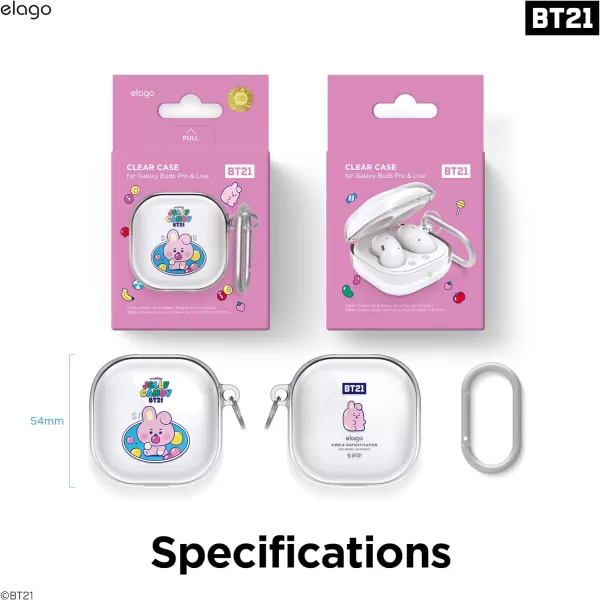 elago BT21 Case Compatible with Samsung Galaxy Buds 2 Pro Case 2022  Galaxy Buds 2 Case 2021  Galaxy Buds Pro Case 2021  Galaxy Buds Live Case 2020 Official Merchandise CHIMMYCOOKY