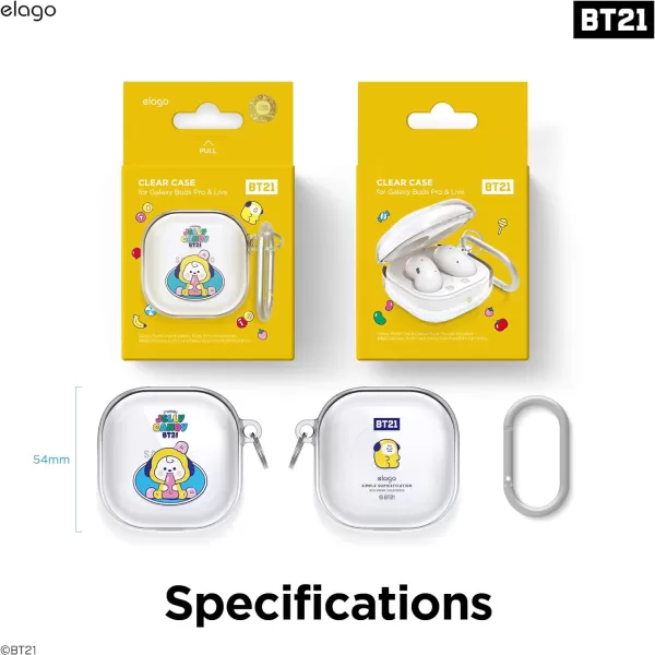 elago BT21 Case Compatible with Samsung Galaxy Buds 2 Pro Case 2022  Galaxy Buds 2 Case 2021  Galaxy Buds Pro Case 2021  Galaxy Buds Live Case 2020 Official Merchandise CHIMMYCHIMMY