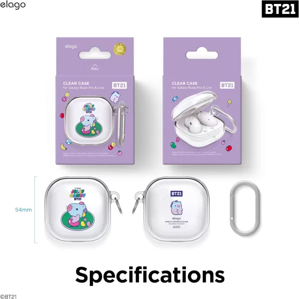 elago BT21 Case Compatible with Samsung Galaxy Buds 2 Pro Case 2022  Galaxy Buds 2 Case 2021  Galaxy Buds Pro Case 2021  Galaxy Buds Live Case 2020 Official Merchandise CHIMMYMANG