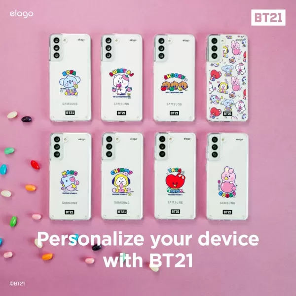 elago BT21 Case Compatible with Samsung Galaxy S21 Case  Raised Lip Screen amp Camera Protection Shockproof Bumper Cover Protective Case Official Merchandise RJKOYA