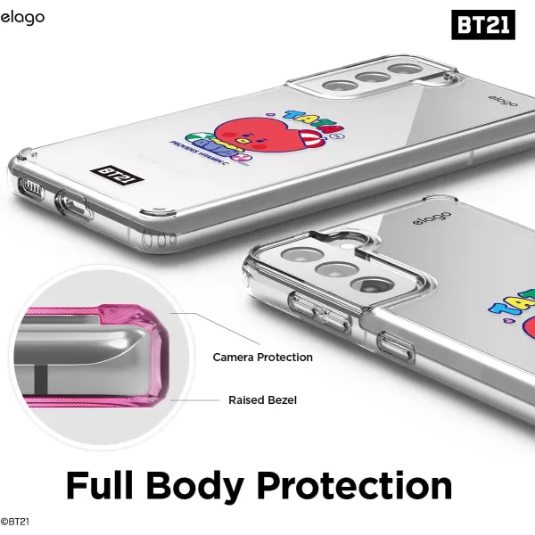 elago BT21 Case Compatible with Samsung Galaxy S21 Case  Raised Lip Screen amp Camera Protection Shockproof Bumper Cover Protective Case Official Merchandise RJTATA