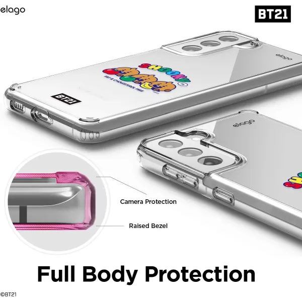 elago BT21 Case Compatible with Samsung Galaxy S21 Case  Raised Lip Screen amp Camera Protection Shockproof Bumper Cover Protective Case Official Merchandise RJSHOOOKY