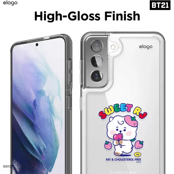 elago BT21 Case Compatible with Samsung Galaxy S21 Case  Raised Lip Screen amp Camera Protection Shockproof Bumper Cover Protective Case Official Merchandise RJRJ